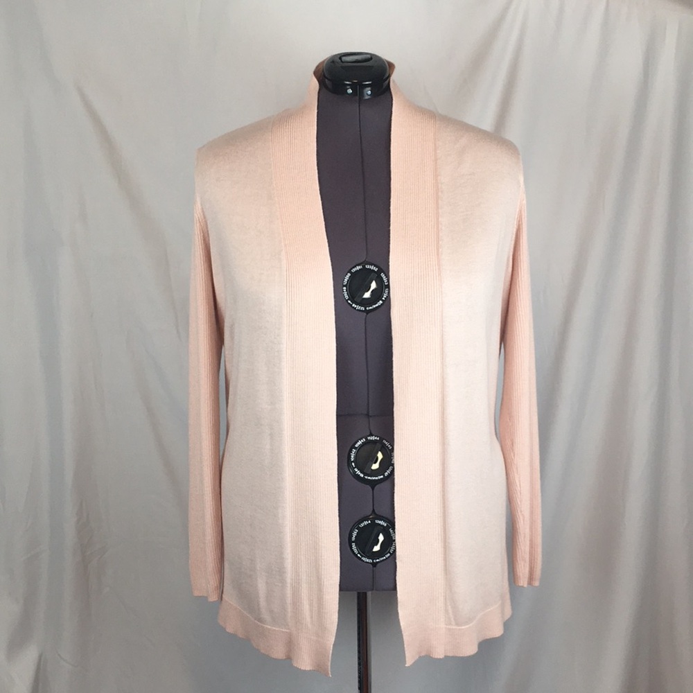 Liz Claiborne Petite Plus Size XXL Light Pink Knit Cardigan Sweater